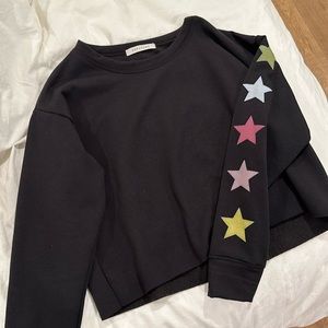 Ava + Esme Star Sleeve Semi-Crop Sweater
